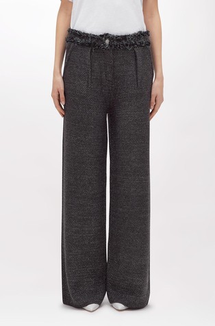 Mouliné Knit Trousers With Lurex