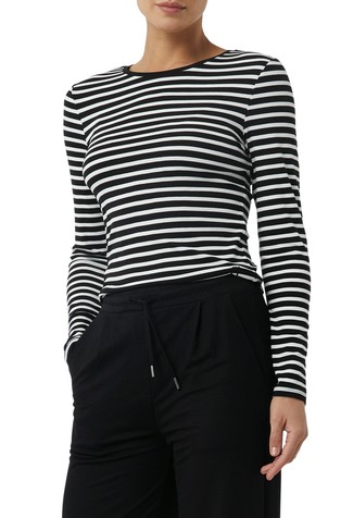 Viskozna majica dugih rukava s prugastim uzorkom