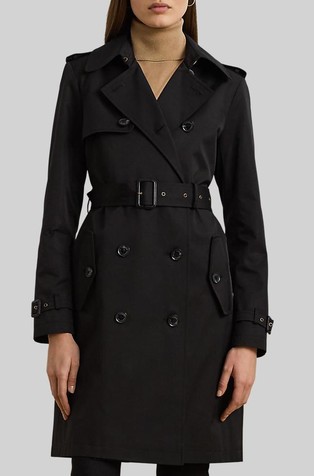 Double-breasted Cotton-blend Trench Coat