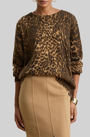 Animal-print Knit Sweater