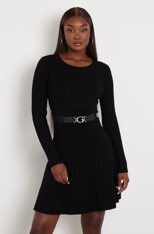 Paige ribbed dress with long sleeves