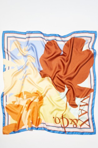 Floral silk-twill scarf