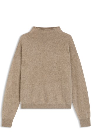 Pleten pulover od kašmira s visokim ovratnikom