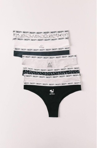 Snoopy 7-pack Brazilian panties in stretch cotton