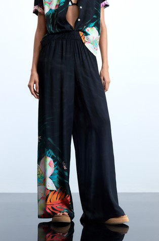 Tropical viscose pants