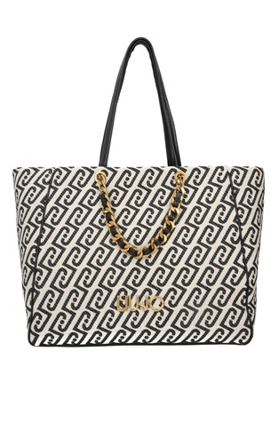Monogram large canvas tote