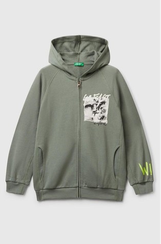 Pamučni pulover s otiscima sprijeda i straga