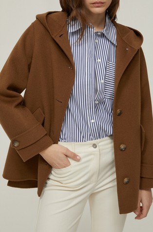 Wool blend hooded jacket