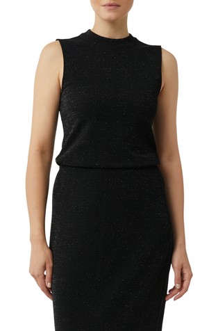 Svjetlucav pleten top s uzdignutim ovratnikom