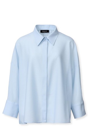 Košulja od mješavine vune s 3/4 rukavima i umetcima od tila straga