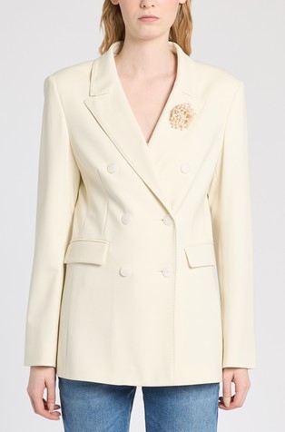 Double breasted viscose blend blazer