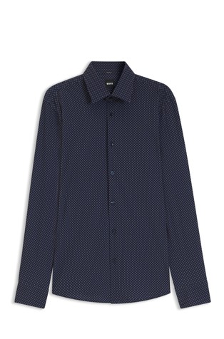 Slim fit košulja od performance-stretch tkanine s uzorkom