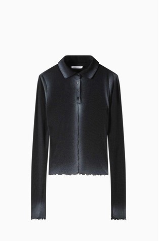 Slim fit polo majica dugih rukava