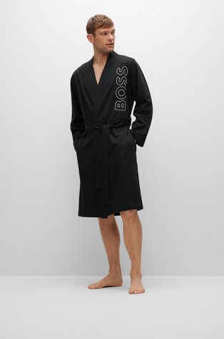 Pamučni kućni ogrtač s obrubljenim logotipom