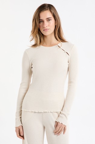 Jovana long-sleeved pyjama T-shirt with buttons