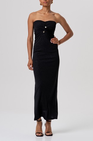 Duga haljina od sjajne jersey tkanine