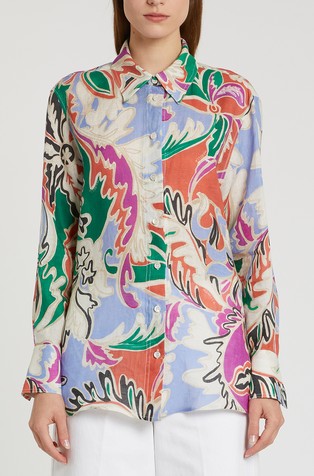 Linen shirt with pattern