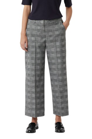 Cropped široke hlače s kariranim uzorkom