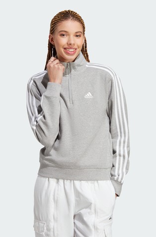 Essentials 3-Stripes pulover s djelomičnim patentnim zatvaračem