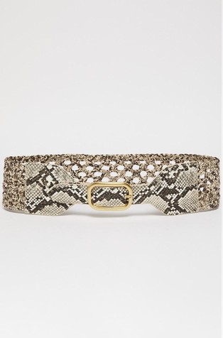 Prepleten remen od umjetne kože s uzorkom zmijske kože