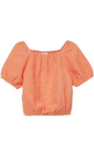 Bluza s cvjetnim uzorkom i napuhanim kratkim rukavima