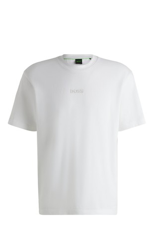 Oversize fit pamučna majica kratkih rukava s logo detaljem