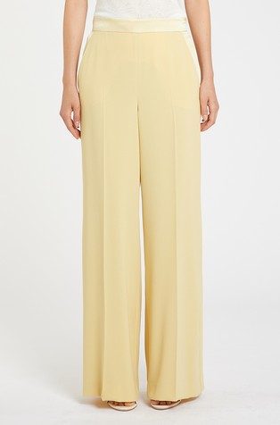 Hlače sa širokim nogavicama i satenskim umetcima