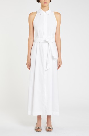 Long flared poplin dress