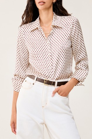 Regular satin patterned shirt