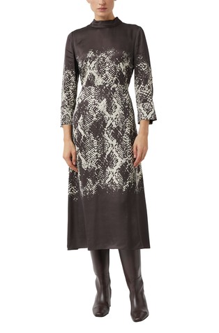 Satenska midi haljina s uzorkom