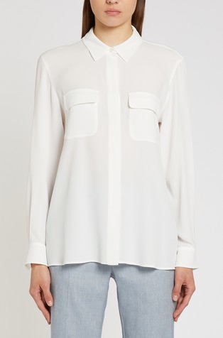 Silk-blend crepe shirt