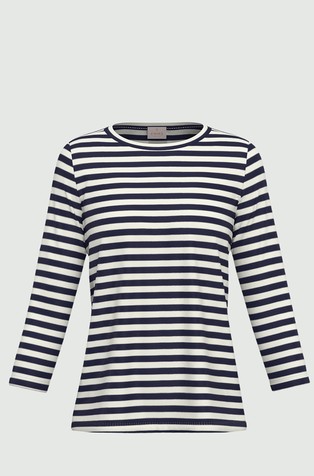 Striped stretch jersey T-shirt