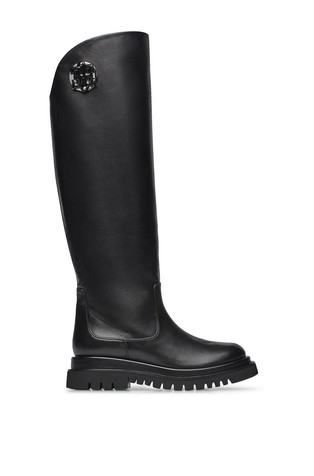 Kožne čizme s logo elementom