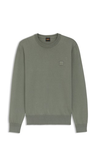 Pleten pulover od mješavine pamuka i kašmira s logo našivkom