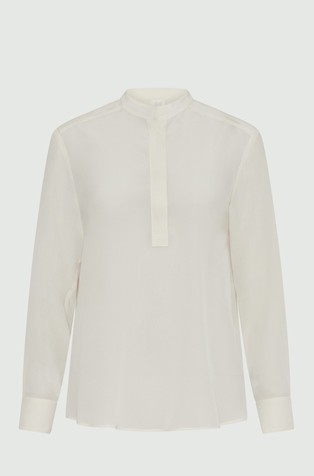 Monochrome svilena bluza s mandarin ovratnikom