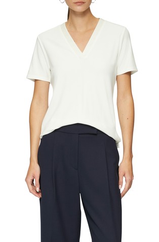 T-shirt in a mix of materials with a satin trim