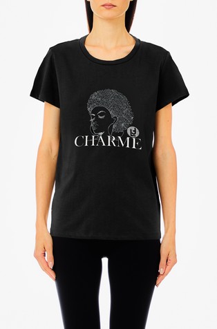 Majica od pamučne jersey tkanine s ukrasnim kamenčićima