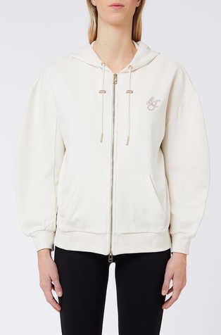 Cotton zip hooded sweatshirt