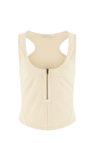 Top s širokim izrezom i patentnim zatvaračem