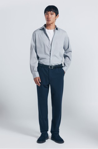 Micro print poplin shirt