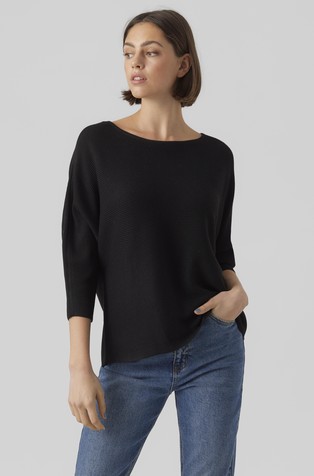 VMNORA pleten pulover s čamac izrezom