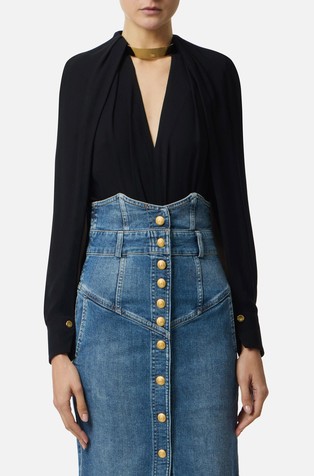 Bluza od viskoznog žoržeta s ukrasnim elementom