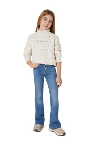 Pleten pulover s rupičastim uzorkom