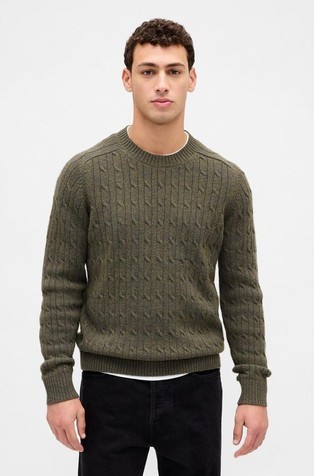 Muški pleten pulover od mješavine s merino vunom