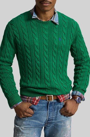 Cable-Knit Cotton Sweater