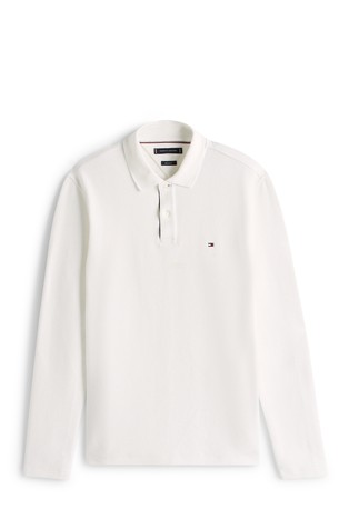 Polo majica dugih rukava sa žakard uzorkom riblje kosti