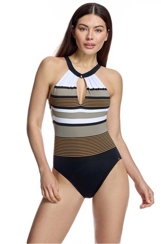 Jednodijelni kupaći kostim s prugastim uzorkom