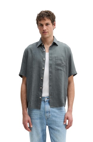 Regular fit lanena košulja kratkih rukava
