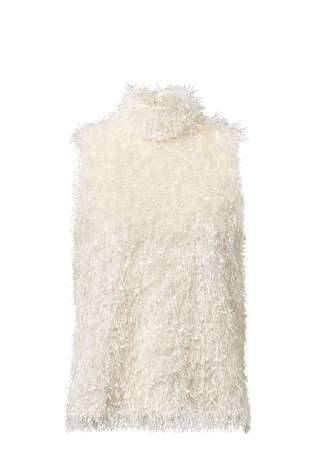 Fluffy knit sleeveless sweater