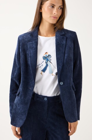 Single-breasted cord blazer